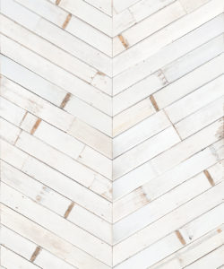 Distressed Timber Chevron • White Wallpaper