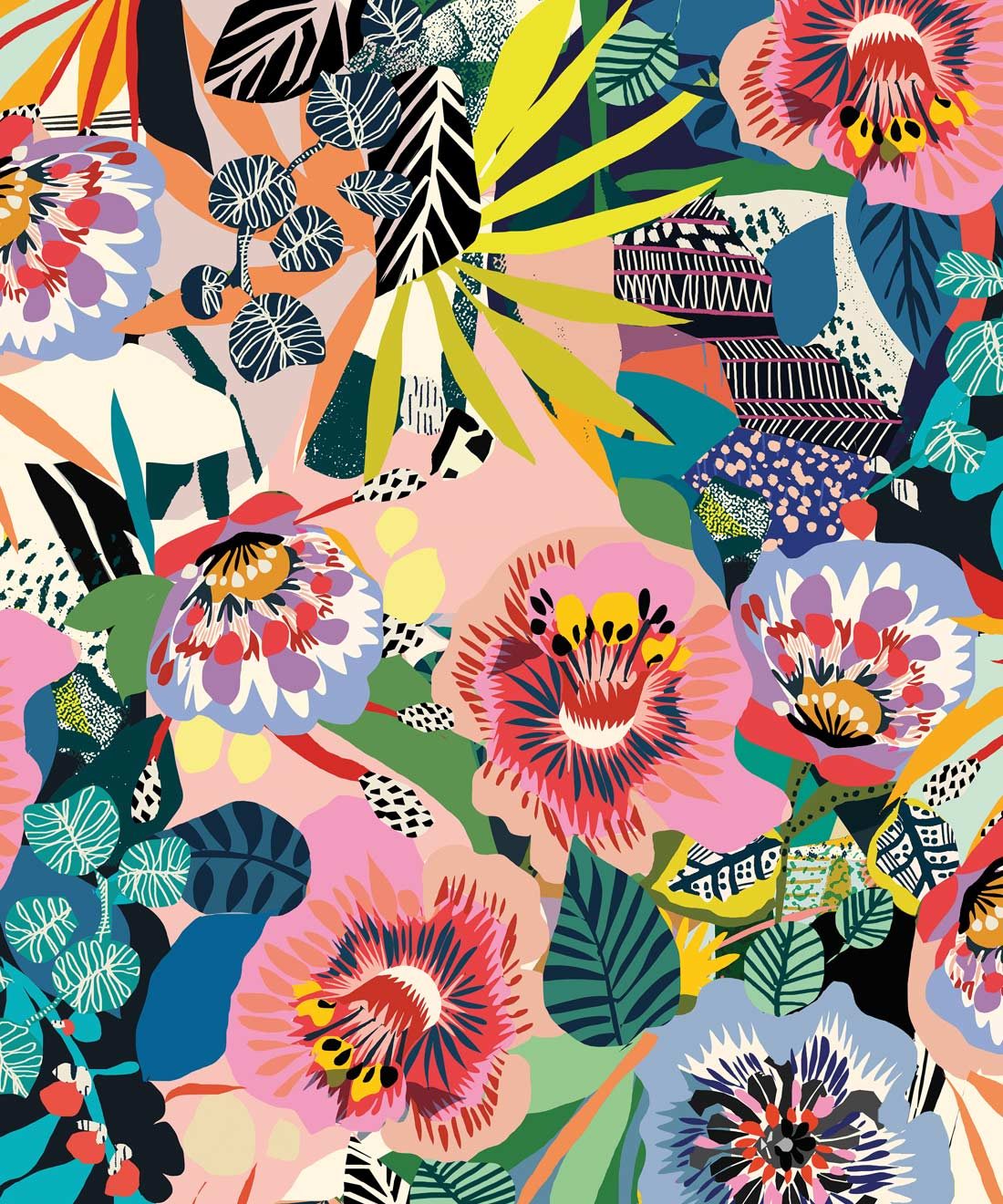 Summer Garden, Colourful Floral Wallpaper by Kitty McCall, Milton & King - Europe