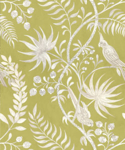 Tropicana Wallpaper • Tropical Bird Chartreuse • Swatch