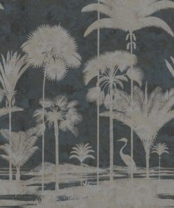 Shadow Palms Wallpaper Mural •Bethany Linz • Palm Tree Mural • Navy • Swatch