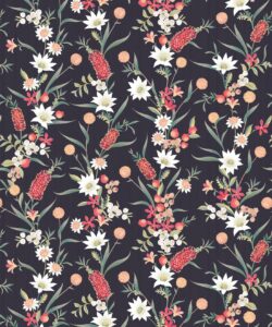 Bottlebrush Wallpaper • Grandmillenial Wallpaper • Charcoal • Swatch