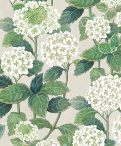 Hydrangea Garden Wallpaper • Beige • Swatch