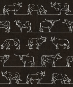 The Herd Wallpaper • Cow, Cattle, Farm Animals • Charcoal • Swatch