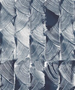 Tassel Fern Wallpaper • Modern Tie-Dye Shibori • Indigo • Swatch