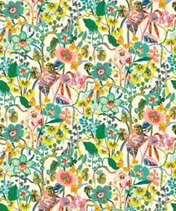 Jardin Aux Mille Fleurs • Colorful Bold Floral Wallpaper • Kitty McCall • Swatch