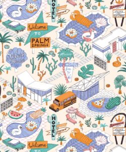 Pool Party Wallpaper • Jacqueline Colley • Natural • Swatch