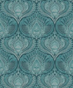 Baroque Fusion Wallpaper • Ornate Luxurious • Teal • Swatch