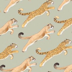 Amazon Big Cat Wallpaper • Jaguars & Pumas • Olive • Swatch