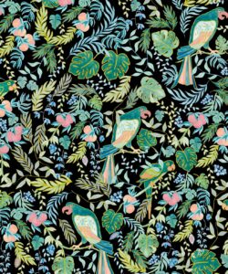 Tropical Paradise Wallpaper is a bird nature wallpaper • Kip&co • Black • Swatch