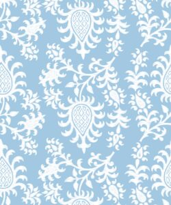 Desert Eve Wallpaper • Floral Wallpaper • Bell Blue • Swatch