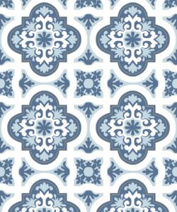 Rice Flower Wallpaper • Floral Wallpaper • Bell Blue • Swatch