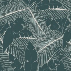 Art Deco Palm Wallpaper • Tropical Wallpaper • Forest Green • Swatch