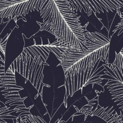 Art Deco Palm Wallpaper • Tropical Wallpaper • Indigo • Swatch