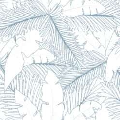 Art Deco Palm Wallpaper • Tropical Wallpaper • Powder Blue Reverse • Swatch