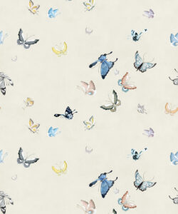 Butterflies Wallpaper • Beige • Swatch