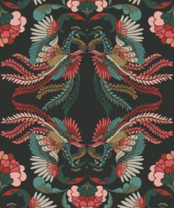 Prancing Peacocks Wallpaper • Miami • Swatch