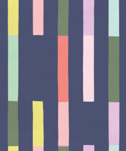 Sweet Rainbow Stripe Wallpaper • Navy • Swatch