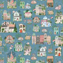 Around the World Wallpaper • French Blue • Swatch