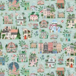 Around the World Wallpaper • Mint • Swatch