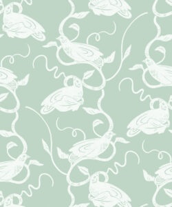 Birds on Vines Wallpaper • Olive • Swatch